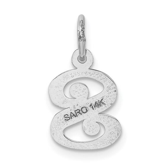14k White Gold, Isabelle Collection, Mini Letter S Initial Charm - Picture 3 of 5